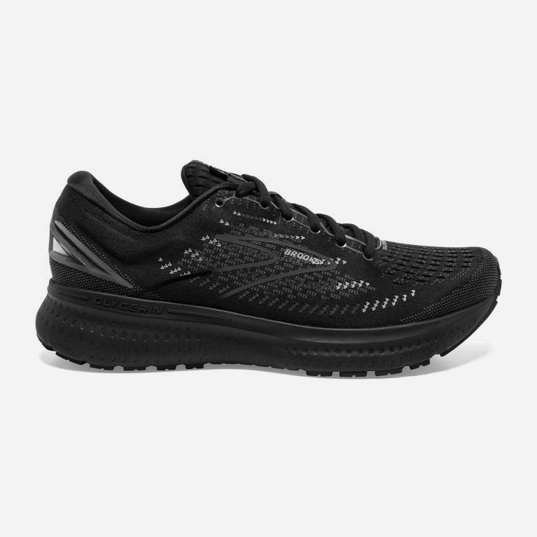 Brooks Women's Glycerin 19 Road Running Shoes Singapore - Black/Ebony/Grey/Charcoal (75196-KSPT)